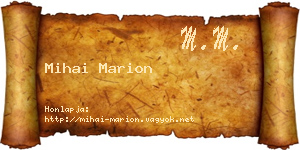 Mihai Marion névjegykártya